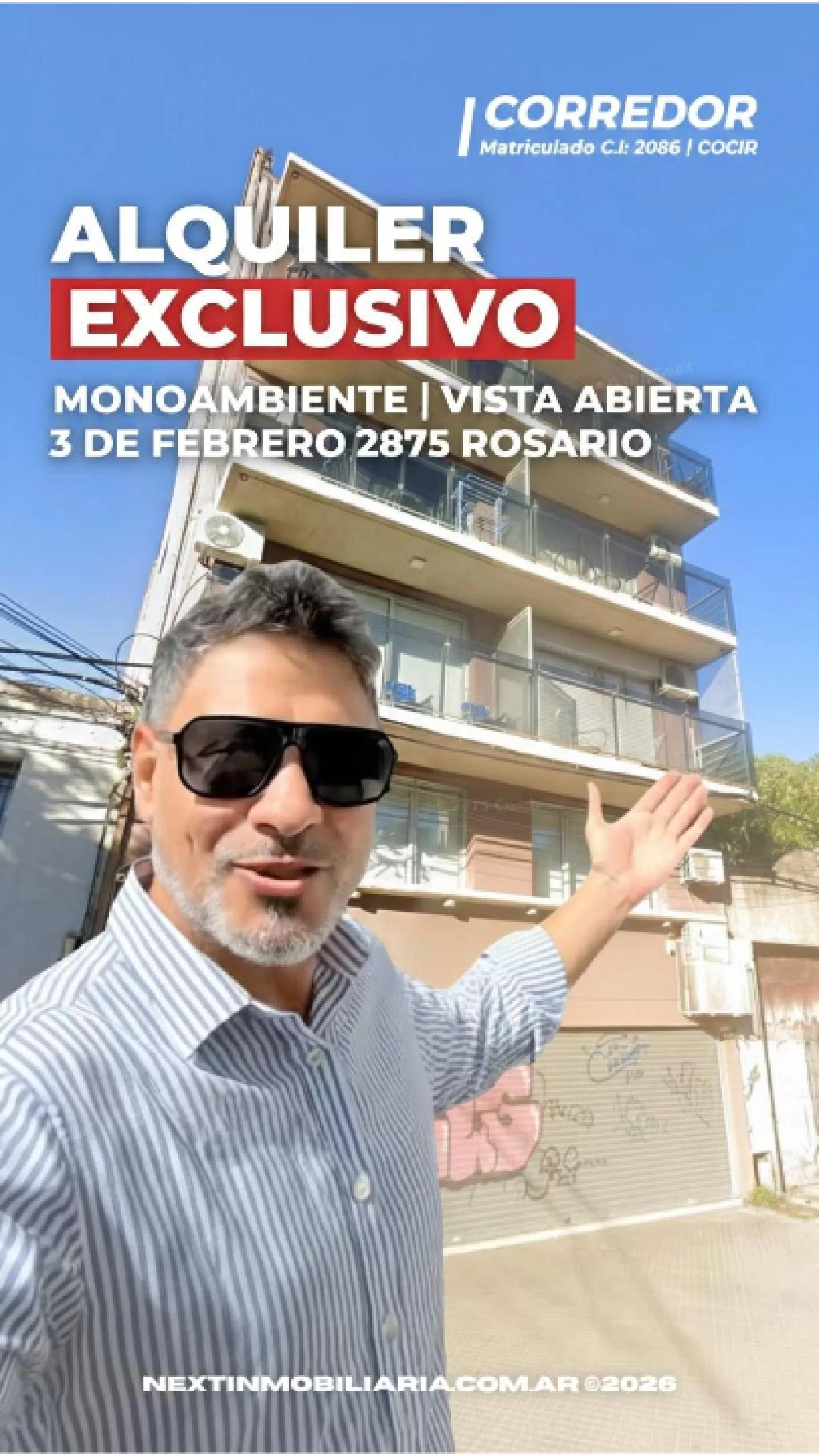 ALQUILER MONOAMBIENTE AMPLIO CON BALCÓN – 42 m² 3 DE FEBRERO &amp; RICCHERI | ROSARIO